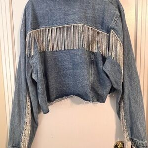 Denim Fringe Women's Top